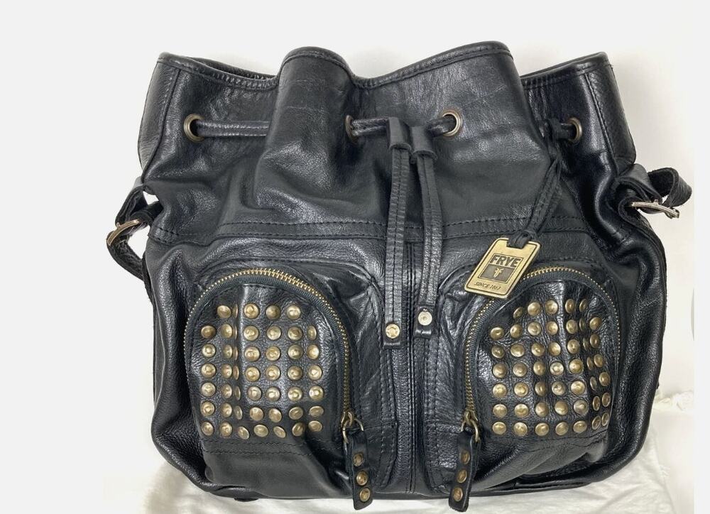 FRYE BROOKE LEATHER STUDDED HANDBAG $378